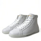 Dolce & Gabbana Elegant White Leather High Top Sneakers