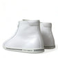 Dolce & Gabbana Elegant White Leather High Top Sneakers