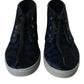 Dolce & Gabbana Chic Blue Leopard Print Mid-Top Sneakers