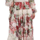 Dolce & Gabbana Elegant Floral Maxi Dress with Silk Lining