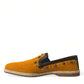 Dolce & Gabbana Exclusive Orange Canvas Loafers with Studs