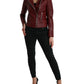 Dolce & Gabbana Bordeaux Biker Leather Jacket