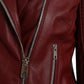 Dolce & Gabbana Bordeaux Biker Leather Jacket