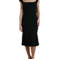 Dolce & Gabbana Elegant Black Stretch Cady Midi Dress