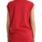 Dolce & Gabbana Elegant Red Cotton Crew Neck Tank Top