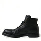 Dolce & Gabbana Elegant Black Horse Leather Ankle Boots