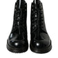 Dolce & Gabbana Elegant Black Leather Mid Calf Men's Boots