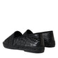 Dolce & Gabbana Exotic Black Leather Espadrilles