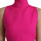 Dolce & Gabbana Elegant Pink Turtleneck Sleeveless Wool Top