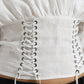 Dolce & Gabbana Elegant White Lace-Up Corset Cropped Top