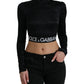 Dolce & Gabbana Elegant Black Cropped Top with Zip Closure