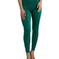 Dolce & Gabbana Green High Waist Designer Leggings