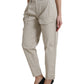 Dolce & Gabbana High-Waisted Tapered Fashion Pants - Beige