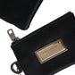 Dolce & Gabbana Elegant Black Nylon & Leather Pouch