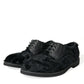 Dolce & Gabbana Elegant Black Fur Derby Dress Shoes for Men