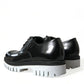 Dolce & Gabbana Sophisticated Black and White Leather Derby Shoes