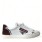 Dolce & Gabbana Exclusive White Bordeaux Low Top Sneakers