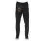 Trussardi Black Leather Men Pants