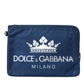 Dolce & Gabbana Elegant Blue Nylon Zipped Clutch