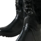 Dolce & Gabbana Sleek Black Shearling Mid Calf Boots