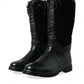 Dolce & Gabbana Elegant Quilted Lace-Up Rain Boots