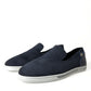 Dolce & Gabbana Elegant Blue Suede Leather Loafers