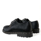 Dolce & Gabbana Elegant Black Calf Fur Derby Shoes