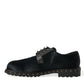 Dolce & Gabbana Elegant Black Calf Fur Derby Shoes