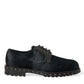 Dolce & Gabbana Elegant Black Calf Fur Derby Shoes