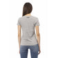 Trussardi Action Chic Gray Cotton Blend Tee with Unique Print