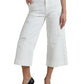 Dolce & Gabbana Elegant White Mid-Waist Denim Cropped Jeans