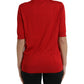 Dolce & Gabbana Silk Red Crew Neck Top