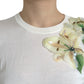 Dolce & Gabbana Silk Floral Applique Pullover Sweater