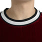 Dolce & Gabbana Elegant Burgundy Silk-Blend Sweater