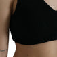 Dolce & Gabbana Elegant Black Cashmere Bustier Crop Top