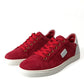 Dolce & Gabbana Elegant Red & White Leather Sneakers