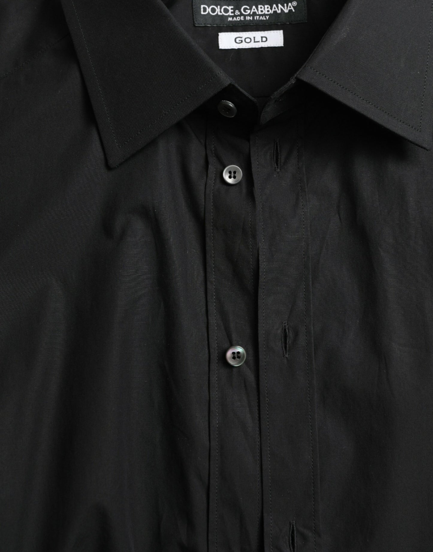 Dolce & Gabbana Sleek Black Slim Fit Italian Dress Shirt