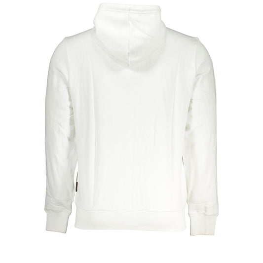 Napapijri Elegant White Cotton Hooded Sweatshirt