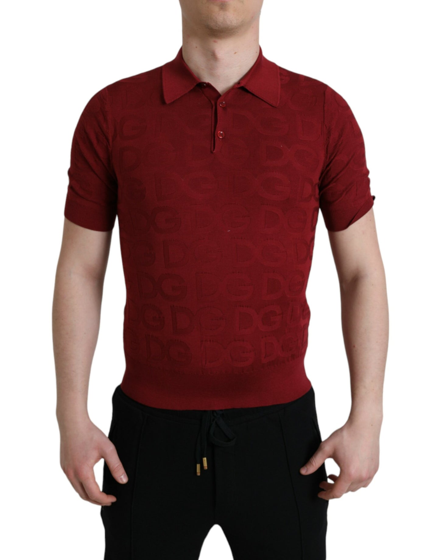 Dolce & Gabbana Silk Maroon Polo T-Shirt - Elegance Meets Comfort