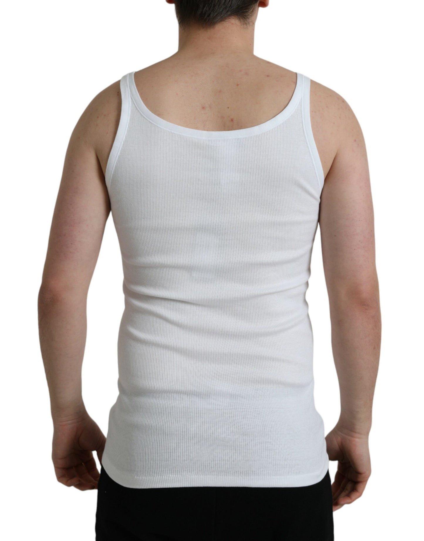 Dolce & Gabbana Elegant White Cotton Tank T-Shirt