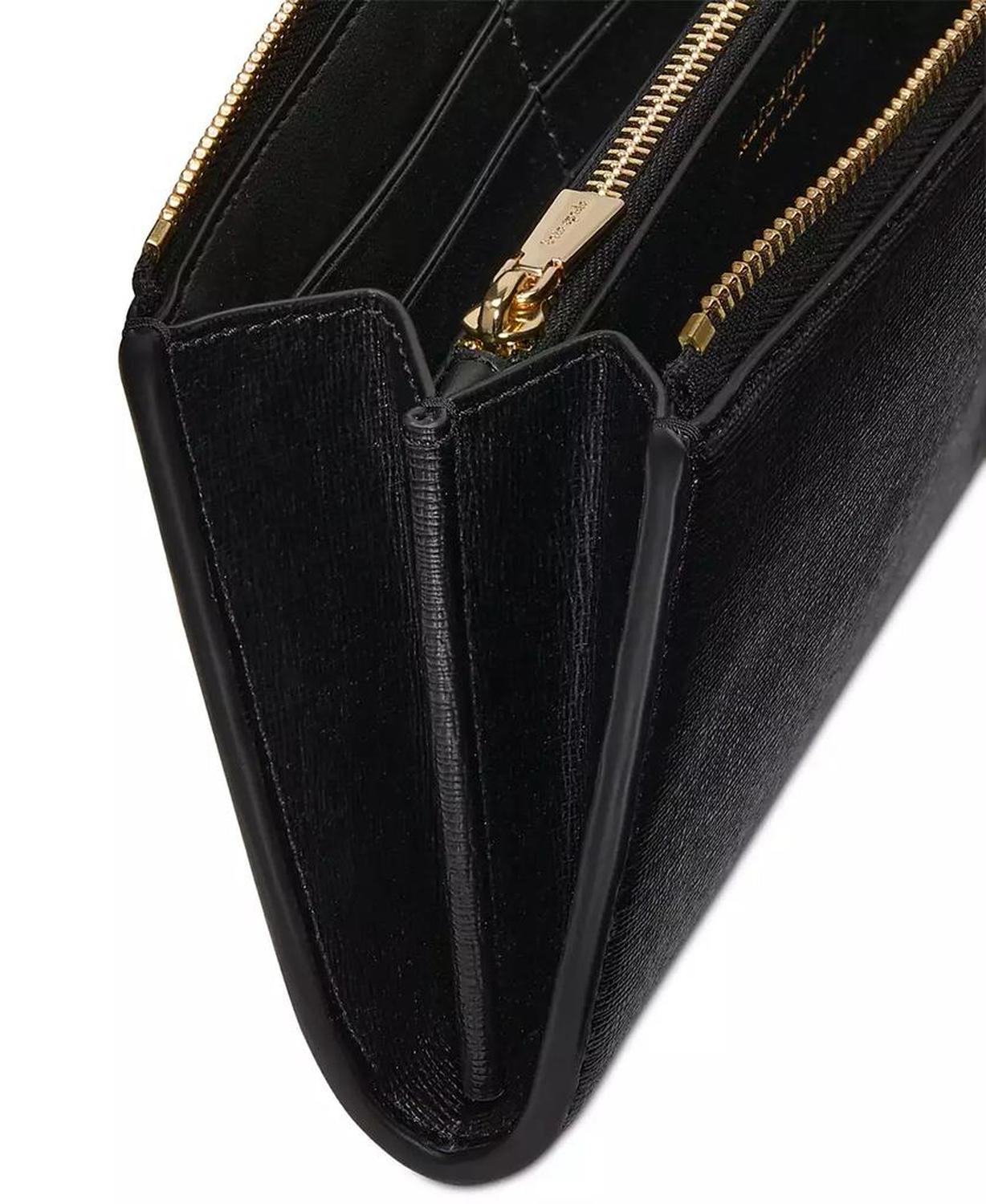 Devin Saffiano Leather Zip Around Continental Wallet