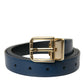 Dolce & Gabbana Elegant Blue Leather Belt with Metal Buckle