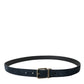 Dolce & Gabbana Elegant Blue Leather Belt with Metal Buckle