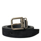 Dolce & Gabbana Elegant Black Leather Belt with Metal Buckle