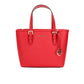 Michael Kors Jet Set Bright Red Leather XS Carryall Top Zip Tote Bag Purse