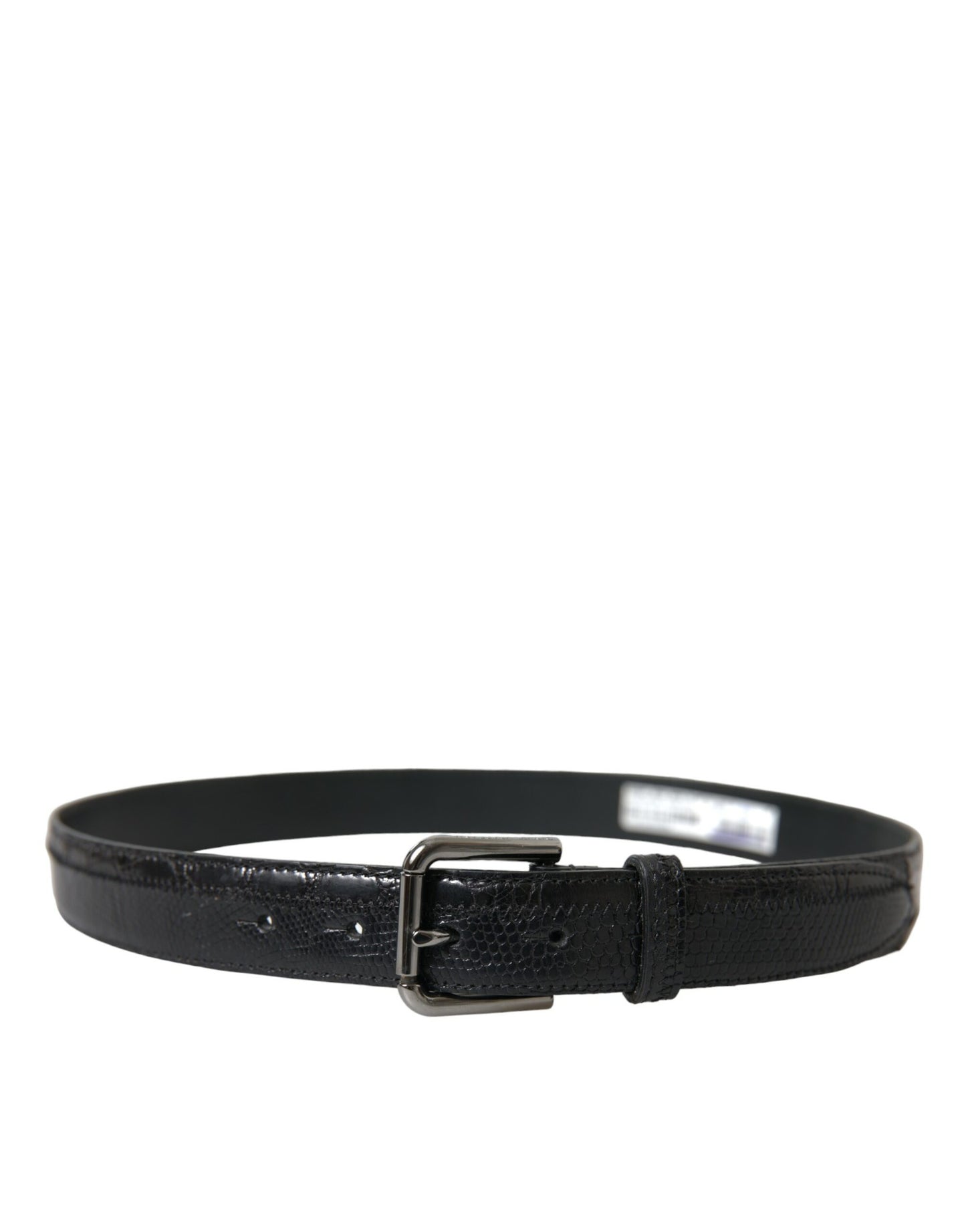 Dolce & Gabbana Elegant Black Leather Belt with Metal Buckle