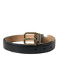 Dolce & Gabbana Elegant Black Calf Leather Belt