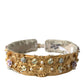 Dolce & Gabbana Elegant Gold-Tone Faux Pearl Floral Belt