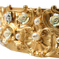 Dolce & Gabbana Elegant Gold-Tone Faux Pearl Floral Belt