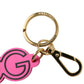 Dolce & Gabbana Chic Gold and Pink Keychain Elegance